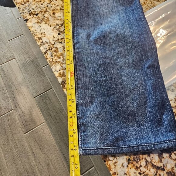 For All 7 Mankind Straight Leg Stretch Jeans Denim Distressed Mid-Washed Blue 26 - Picture 8 of 12